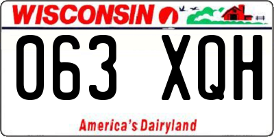 WI license plate 063XQH