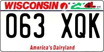 WI license plate 063XQK