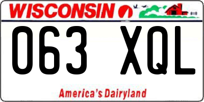 WI license plate 063XQL