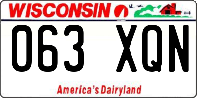 WI license plate 063XQN
