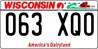 WI license plate 063XQO