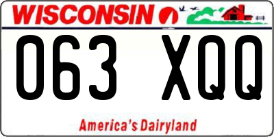 WI license plate 063XQQ
