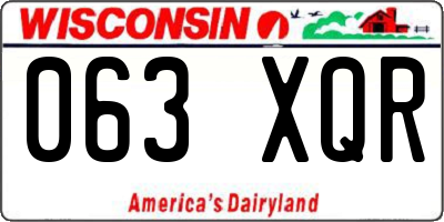 WI license plate 063XQR