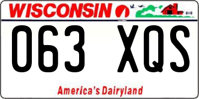 WI license plate 063XQS