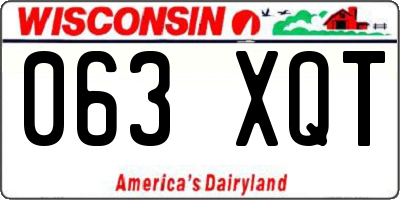 WI license plate 063XQT