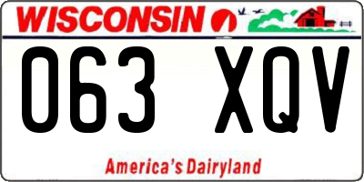 WI license plate 063XQV
