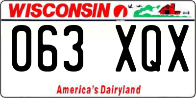 WI license plate 063XQX