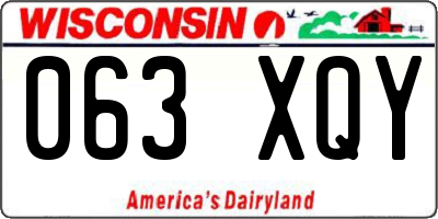 WI license plate 063XQY