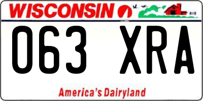 WI license plate 063XRA