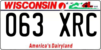 WI license plate 063XRC