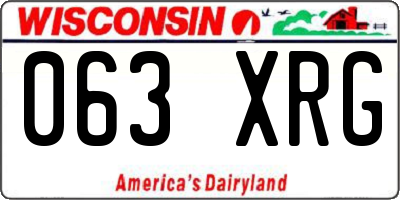 WI license plate 063XRG