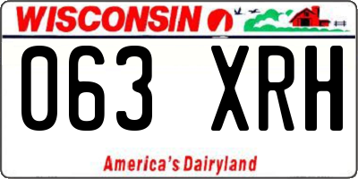 WI license plate 063XRH