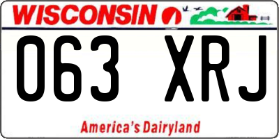 WI license plate 063XRJ