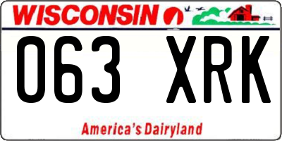 WI license plate 063XRK