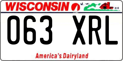 WI license plate 063XRL