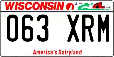 WI license plate 063XRM