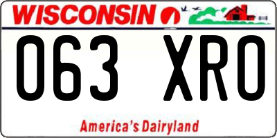 WI license plate 063XRO