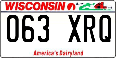 WI license plate 063XRQ