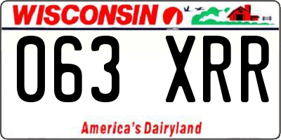 WI license plate 063XRR