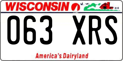 WI license plate 063XRS
