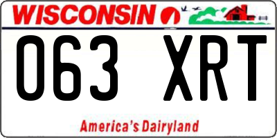 WI license plate 063XRT