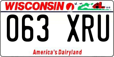 WI license plate 063XRU