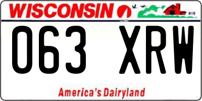 WI license plate 063XRW