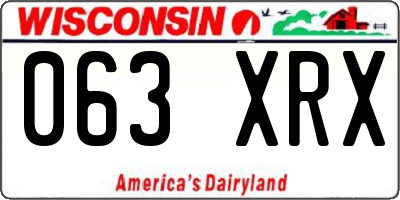 WI license plate 063XRX