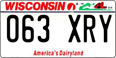 WI license plate 063XRY