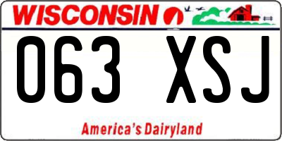 WI license plate 063XSJ