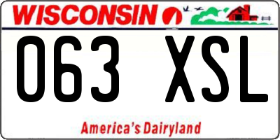 WI license plate 063XSL