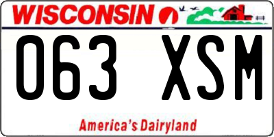 WI license plate 063XSM