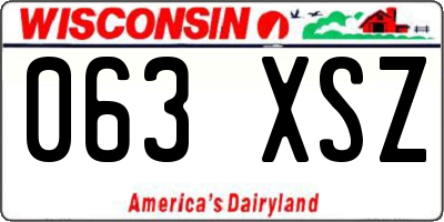 WI license plate 063XSZ