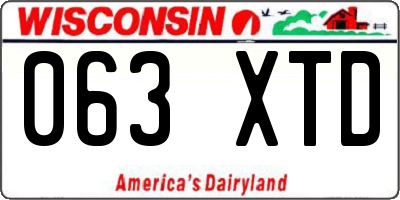 WI license plate 063XTD
