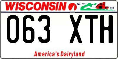 WI license plate 063XTH