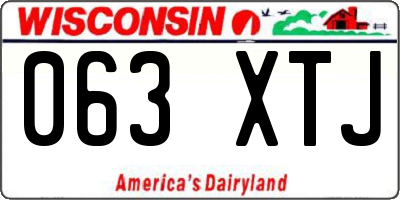 WI license plate 063XTJ
