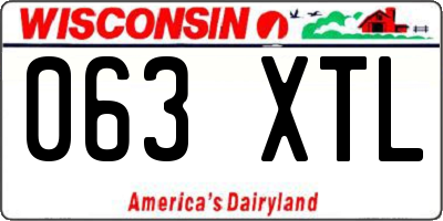 WI license plate 063XTL