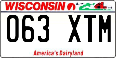 WI license plate 063XTM