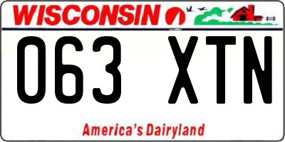 WI license plate 063XTN