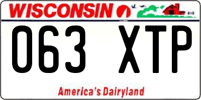 WI license plate 063XTP