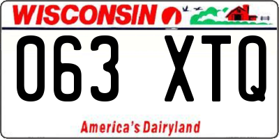 WI license plate 063XTQ