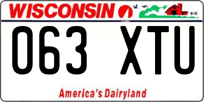 WI license plate 063XTU