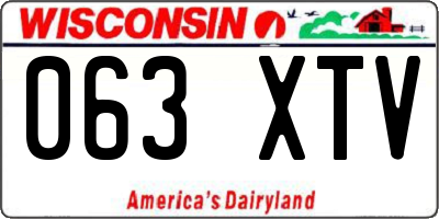 WI license plate 063XTV