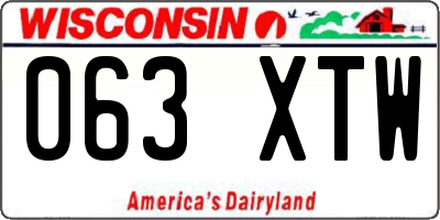 WI license plate 063XTW