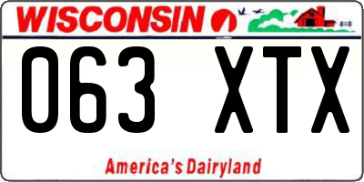 WI license plate 063XTX