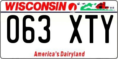 WI license plate 063XTY
