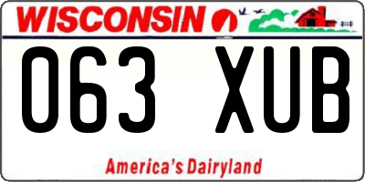WI license plate 063XUB