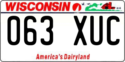 WI license plate 063XUC