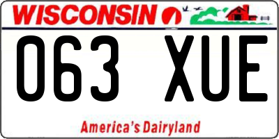 WI license plate 063XUE
