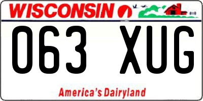 WI license plate 063XUG